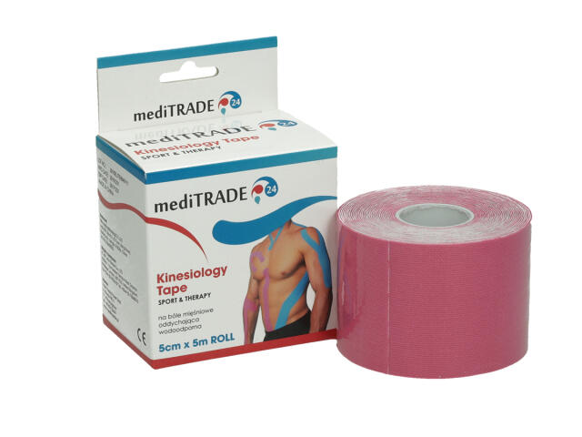 Plastry tejpy (tape) do kinesioterapii  - kolor różowy